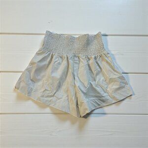 POOKIE & SEBASTIAN Off White Faux Leather High Waist Shorts Size Small